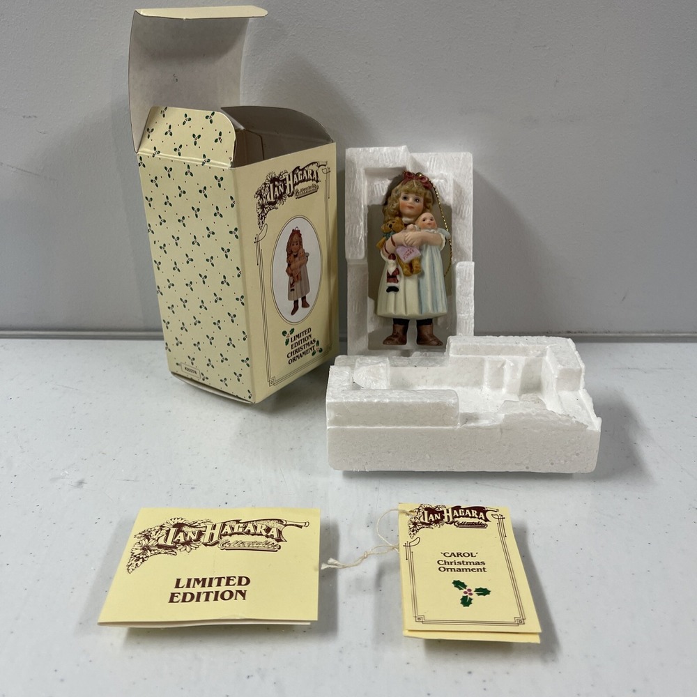 JAN HAGARA Ornament FIGURINE ~ CAROL ~‎ 1984 ~ Signed Christmas Girl